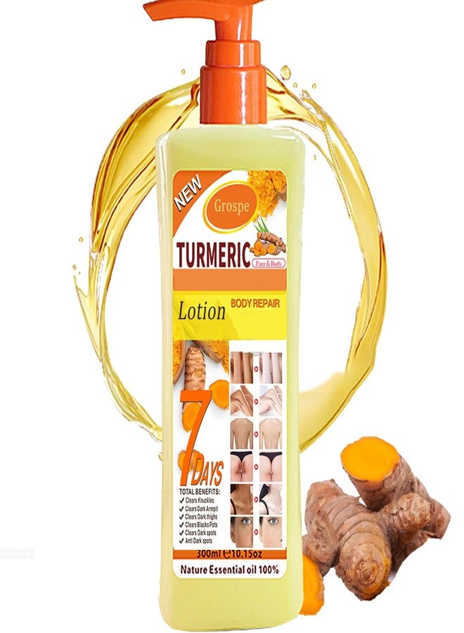 Grospe Soft 7 Turmeric Oil Body Lotion, Turmeric Oil Lotion for Skin, Tumeric Lotions for Bodys, Body Lotion for Women Moisturizing & Smoothing All Skin Types 10 Fl Oz - Image 1